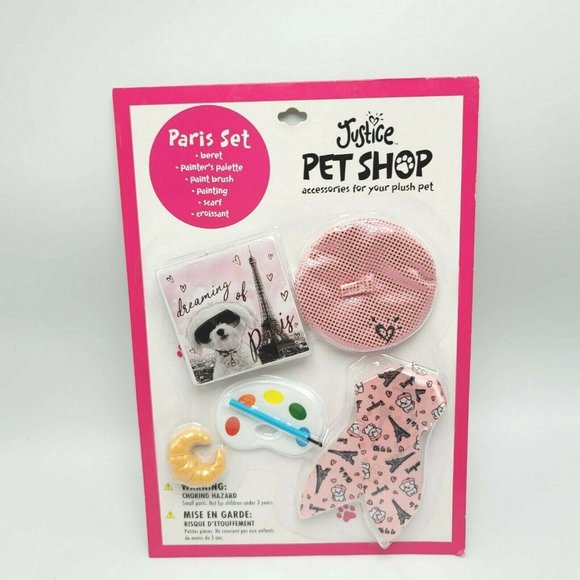 Justice Toys Justice Pet Shop Paris Set Plush Animal Pets Artist